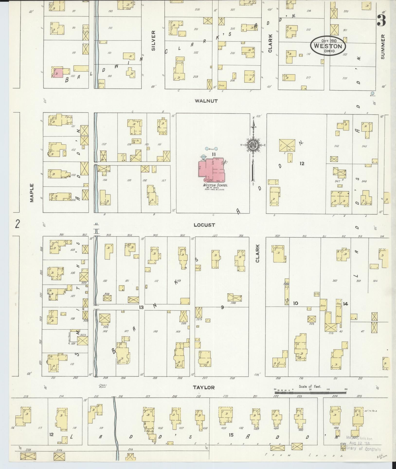Sanborn Fire Insurance Map from Weston, Wood County, Ohio (1910), Sheet #0003 - Complete Map Set gallery image, historic Sanborn map, vintage wall art, Ohio Ohio
