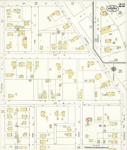 Sanborn Fire Insurance Map from Medford, Jackson County, Oregon (1911), Sheet #0022 - Complete Map Set gallery image, historic Sanborn map, vintage wall art, Oregon Oregon