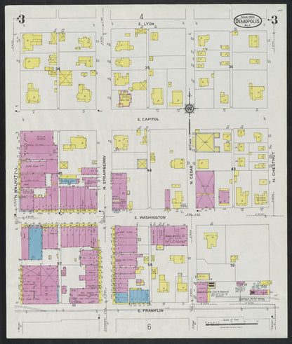 Sanborn Fire Insurance Map from Demopolis, Marengo County, Alabama (1924), Sheet #0003 - Complete Map Set gallery image, historic Sanborn map, vintage wall art, Alabama Alabama