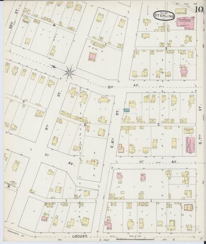Sanborn Fire Insurance Map from Sterling, Whiteside County, Illinois (1891), Sheet #0010 - Historic Sanborn Fire Insurance Map Print, vintage old map wall art, antique decor, genealogy gift, Illinois Illinois map