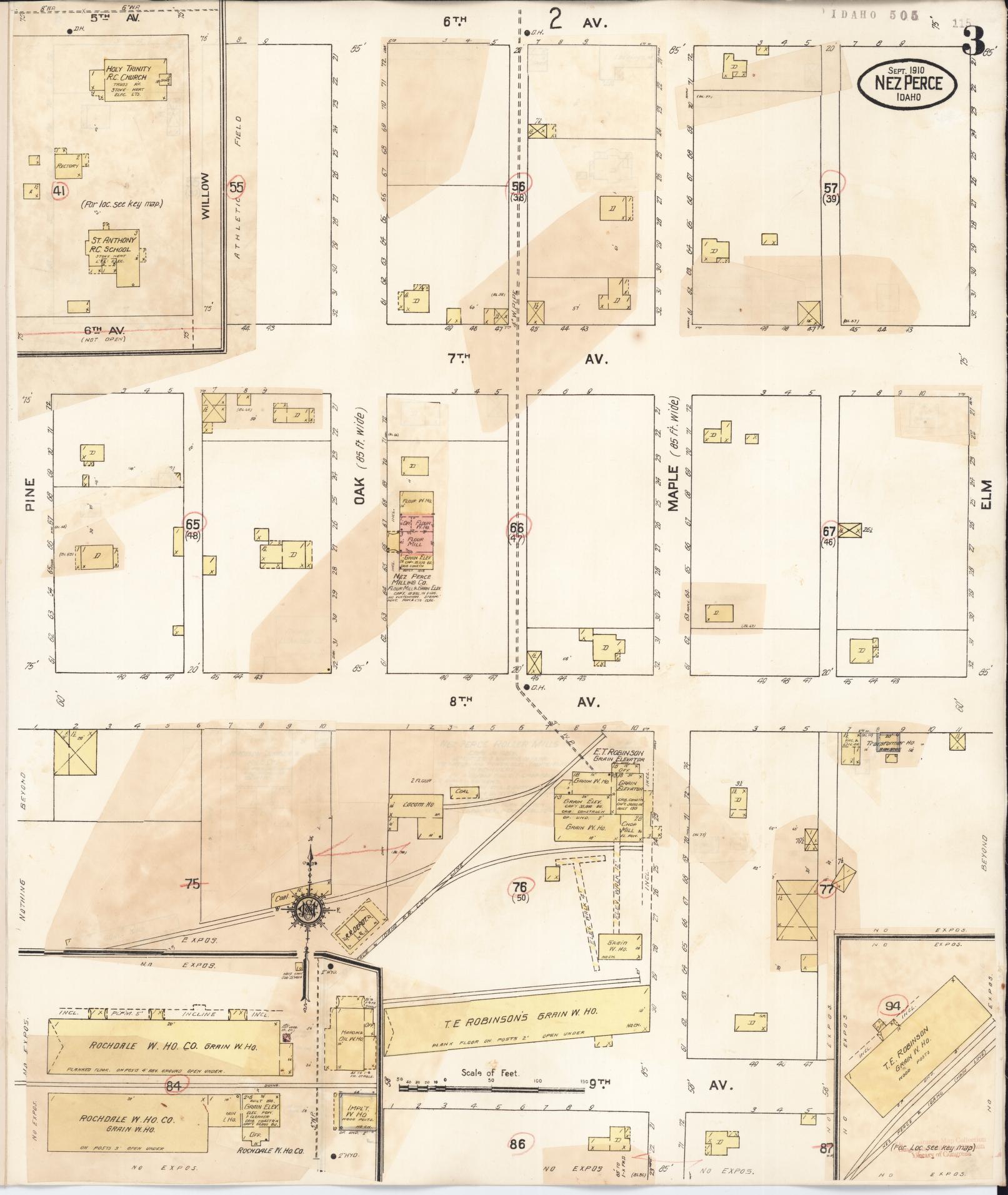 Sanborn Fire Insurance Map from Nez Perce, Lewis County, Idaho (1924), Sheet #0003 - Complete Map Set gallery image, historic Sanborn map, vintage wall art, Idaho Idaho