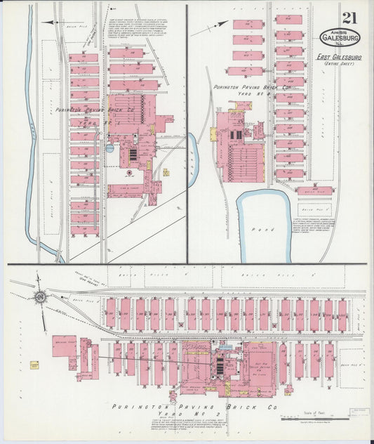 Sanborn Fire Insurance Map from Galesburg, Knox County, Illinois (1918), Sheet #0021 - Historic Sanborn Fire Insurance Map Print, vintage old map wall art, antique decor, genealogy gift, Illinois Illinois map