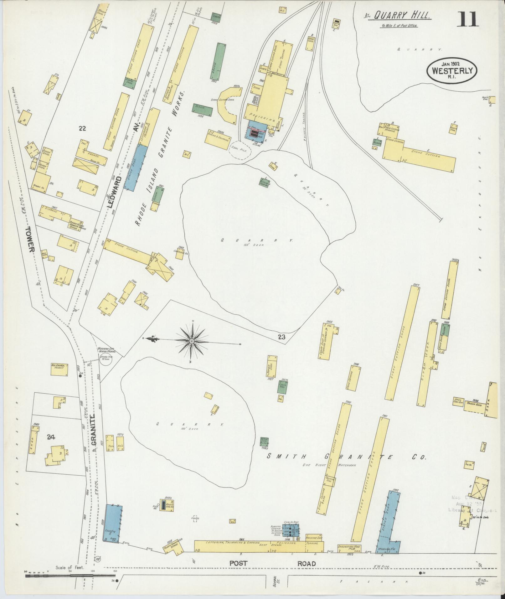 Sanborn Fire Insurance Map from Westerly, Washington County, Rhode Island (1902), Sheet #0011 - Complete Map Set gallery image, historic Sanborn map, vintage wall art, Rhode Island Rhode Island