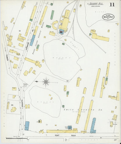 Sanborn Fire Insurance Map from Westerly, Washington County, Rhode Island (1902), Sheet #0011 - Complete Map Set gallery image, historic Sanborn map, vintage wall art, Rhode Island Rhode Island