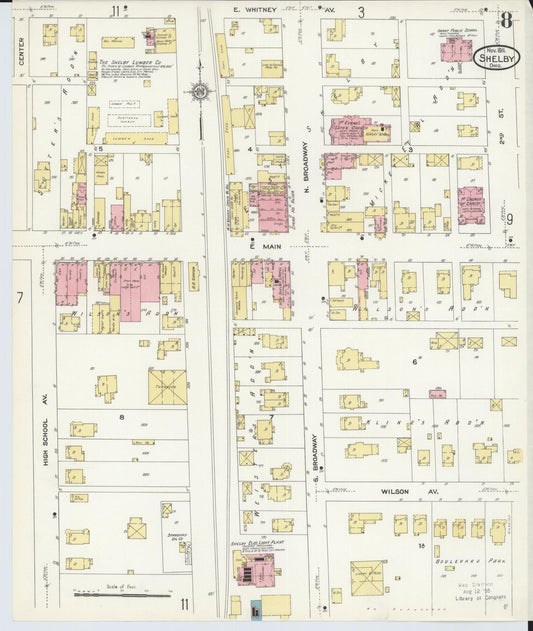Sanborn Fire Insurance Map from Shelby, Richland County, Ohio (1911), Sheet #0008 - Historic Sanborn Fire Insurance Map Print, vintage old map wall art, antique decor, genealogy gift, Ohio Ohio map