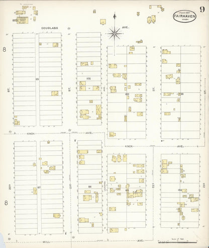 Sanborn Fire Insurance Map from Fairhaven [see also Bellingham and Sehome], Whatcom County, Washington (1897), Sheet #0009 - Complete Map Set gallery image, historic Sanborn map, vintage wall art, Washington Washington