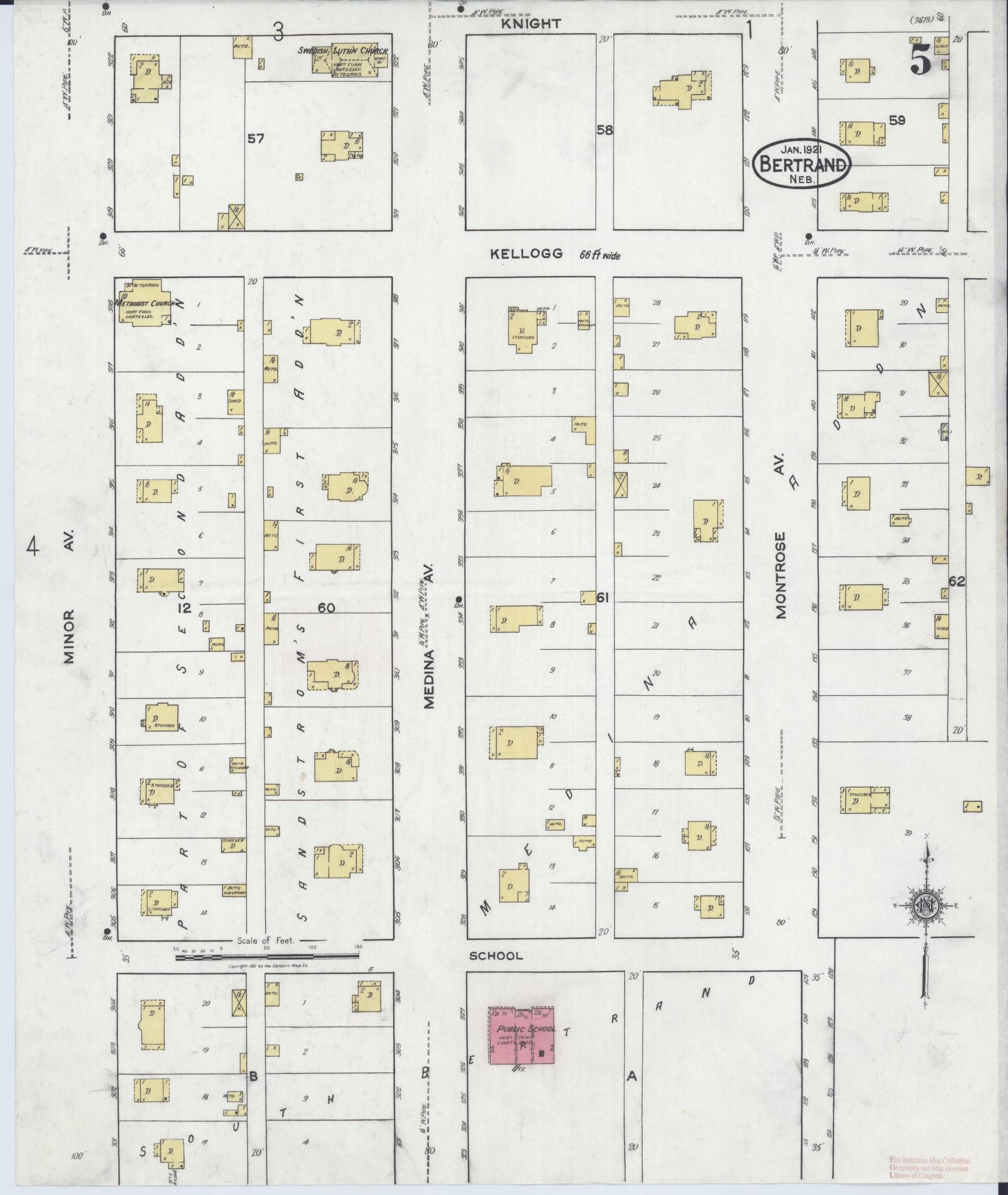 Sanborn Fire Insurance Map from Bertran, Phelps County, Nebraska (1921), Sheet #0005 - Complete Map Set gallery image, historic Sanborn map, vintage wall art, Nebraska Nebraska