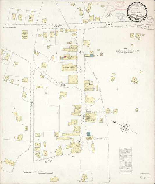 Sanborn Fire Insurance Map from Quartz Mountain, Tuolumne County, California. (1898) – Historic Sanborn Fire Insurance Map Print
