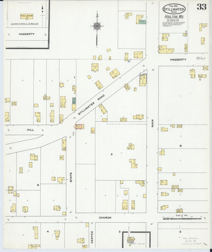 Sanborn Fire Insurance Map from Stillwater, Washington County, Minnesota (1910), Sheet #0033 - Historic Sanborn Fire Insurance Map Print, vintage old map wall art, antique decor, genealogy gift, Minnesota Minnesota map