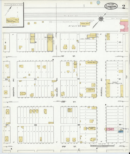 Sanborn Fire Insurance Map from Canadian, Hemphill County, Texas (1920), Sheet #0002 - Complete Map Set gallery image, historic Sanborn map, vintage wall art, Texas Texas