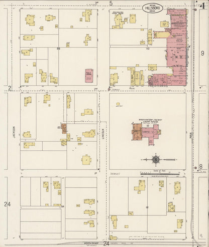 Sanborn Fire Insurance Map from Hillsboro, Washington County, Oregon (1921), Sheet #0004 - Complete Map Set gallery image, historic Sanborn map, vintage wall art, Oregon Oregon