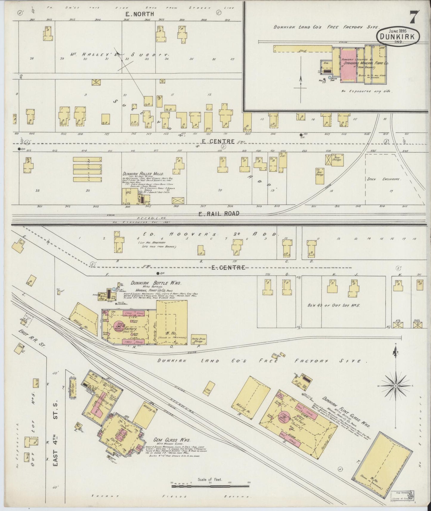 Sanborn Fire Insurance Map from Dunkirk, Jay And Blackford Counties, Indiana (1895), Sheet #0007 - Complete Map Set gallery image, historic Sanborn map, vintage wall art, Indiana Indiana