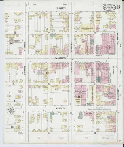 Sanborn Fire Insurance Map from Wooster, Wayne County, Ohio (1888), Sheet #0003 - Complete Map Set gallery image, historic Sanborn map, vintage wall art, Ohio Ohio