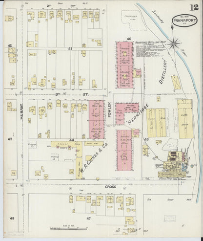 Sanborn Fire Insurance Map from Frankfort, Franklin County, Kentucky (1890), Sheet #0012 - Complete Map Set gallery image, historic Sanborn map, vintage wall art, Kentucky Kentucky