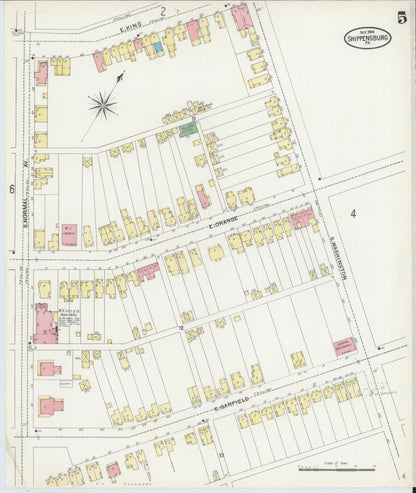 Sanborn Fire Insurance Map from Shippensburg, Cumberland And Franklin Counties, Pennsylvania (1904), Sheet #0005 - Complete Map Set gallery image, historic Sanborn map, vintage wall art, Counties Pennsylvania