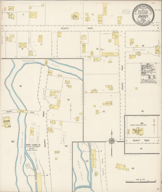 Sanborn Fire Insurance Map from Amboy, Clark County, Washington (1914), Sheet #0001 - Historic Sanborn Fire Insurance Map Print, vintage old map wall art, antique decor, genealogy gift, Washington Washington map