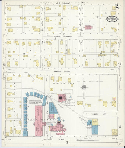 Sanborn Fire Insurance Map from Fairfield, Wayne County, Illinois (1913), Sheet #0002 - Historic Sanborn Fire Insurance Map Print, vintage old map wall art, antique decor, genealogy gift, Illinois Illinois map