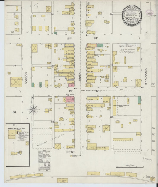 Sanborn Fire Insurance Map from Armour, Douglas County, South Dakota. (1893) – Historic Sanborn Fire Insurance Map Print