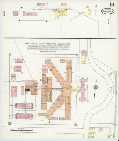 Sanborn Fire Insurance Map from Huntingdon, Huntingdon County, Pennsylvania (1911), Sheet #0016 - Complete Map Set gallery image, historic Sanborn map, vintage wall art, Pennsylvania Pennsylvania