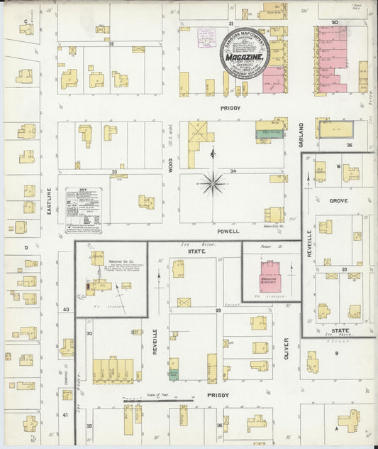Sanborn Fire Insurance Map from Magazine, Logan County, Arkansas (1904), Sheet #0001 - Historic Sanborn Fire Insurance Map Print, vintage old map wall art, antique decor, genealogy gift, Arkansas Arkansas map
