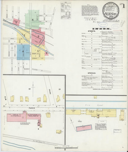 Sanborn Fire Insurance Map from Fairport, Monroe County, New York (1898), Sheet #0001 - Complete Map Set gallery image, historic Sanborn map, vintage wall art, New York New York