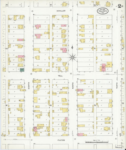Sanborn Fire Insurance Map from Tell City, Perry County, Indiana (1909), Sheet #0002 - Complete Map Set gallery image, historic Sanborn map, vintage wall art, Indiana Indiana