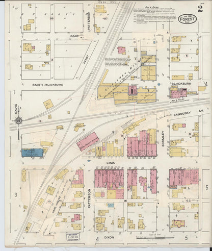 Sanborn Fire Insurance Map from Forest, Hardin County, Ohio (1932), Sheet #0002 - Historic Sanborn Fire Insurance Map Print, vintage old map wall art, antique decor, genealogy gift, Ohio Ohio map
