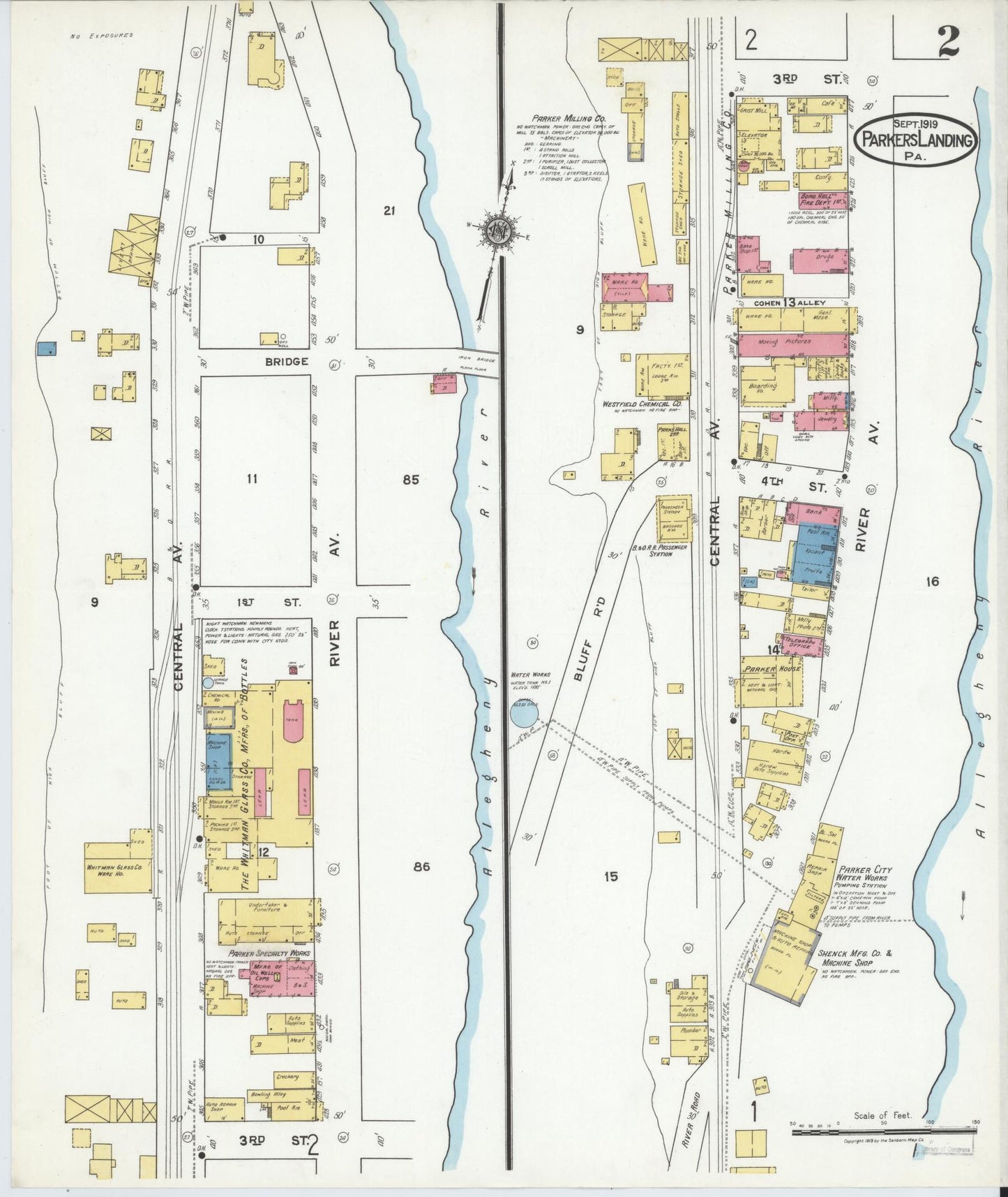 Sanborn Fire Insurance Map from Parkers Landing, Armstrong County, Pennsylvania (1919), Sheet #0002 - Complete Map Set gallery image, historic Sanborn map, vintage wall art, Pennsylvania Pennsylvania