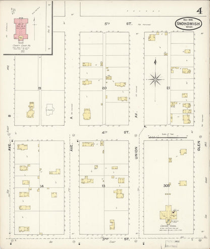 Sanborn Fire Insurance Map from Snohomish, Snohomish County, Washington (1892), Sheet #0004 - Complete Map Set gallery image, historic Sanborn map, vintage wall art, Washington Washington