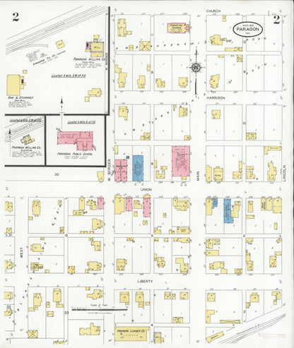 Sanborn Fire Insurance Map from Paragon, Morgan County, Indiana (1929), Sheet #0002 - Complete Map Set gallery image, historic Sanborn map, vintage wall art, Indiana Indiana