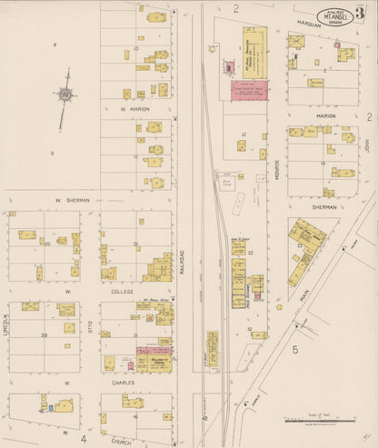 Sanborn Fire Insurance Map from Mount Angel, Marion County, Oregon (1922), Sheet #0003 - Complete Map Set gallery image, historic Sanborn map, vintage wall art, Oregon Oregon