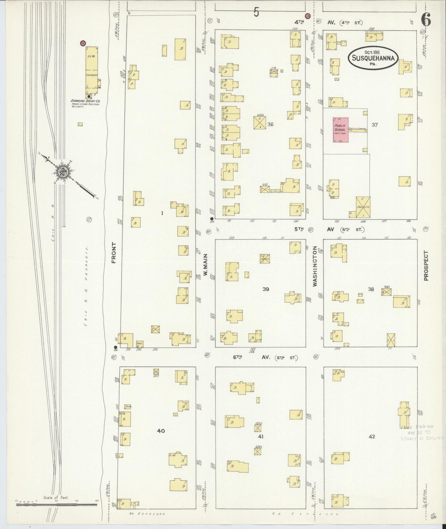 Sanborn Fire Insurance Map from Susquehanna, Susquehanna County, Pennsylvania (1911), Sheet #0006 - Complete Map Set gallery image, historic Sanborn map, vintage wall art, Pennsylvania Pennsylvania