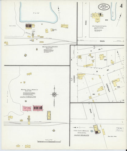 Sanborn Fire Insurance Map from Lehigh, Coal County, Oklahoma (1911), Sheet #0004 - Complete Map Set gallery image, historic Sanborn map, vintage wall art, Oklahoma Oklahoma