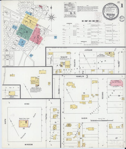 Sanborn Fire Insurance Map from Wadena, Wadena County, Minnesota (1899), Sheet #0001 - Complete Map Set gallery image, historic Sanborn map, vintage wall art, Minnesota Minnesota