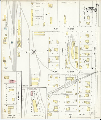Sanborn Fire Insurance Map from Washington, Washington County, Iowa (1897), Sheet #0006 - Complete Map Set gallery image, historic Sanborn map, vintage wall art, Sanborn Fire Insurance Map from Washington Washington