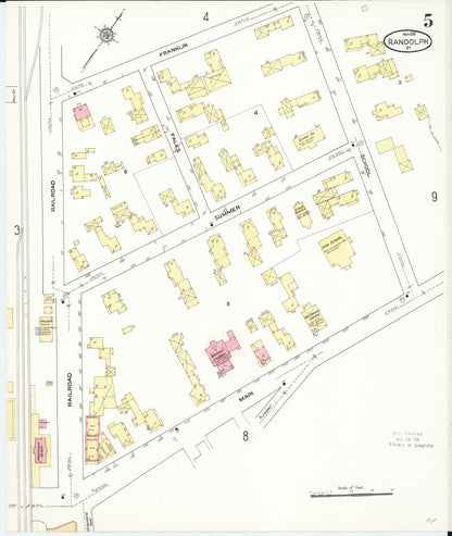 Sanborn Fire Insurance Map from Randolph, Orange County, Vermont (1910), Sheet #0005 - Complete Map Set gallery image, historic Sanborn map, vintage wall art, Vermont Vermont