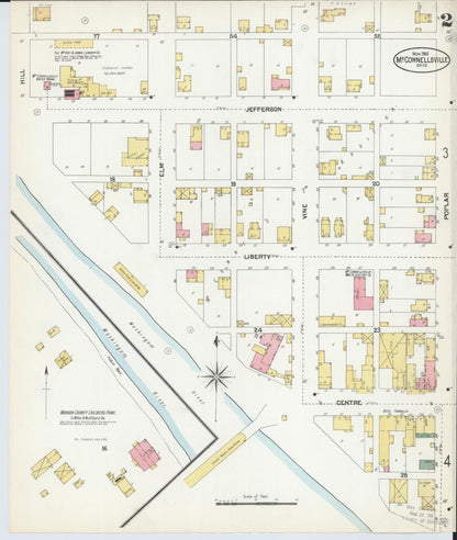 Sanborn Fire Insurance Map from McConnelsville, Morgan County, Ohio (1901), Sheet #0002 - Complete Map Set gallery image, historic Sanborn map, vintage wall art, Ohio Ohio