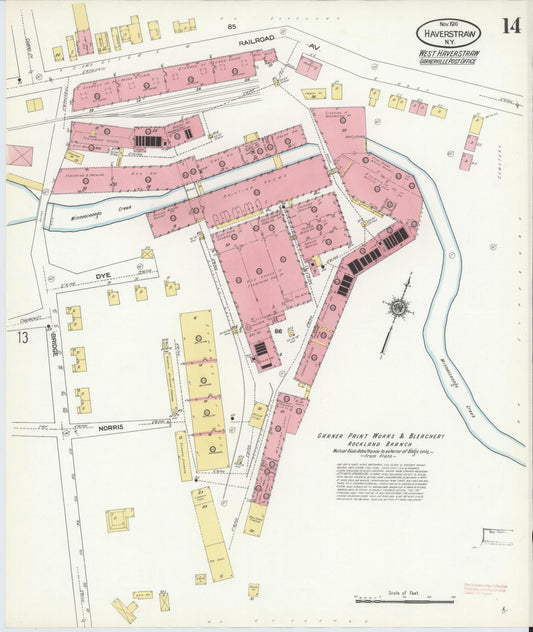 Sanborn Fire Insurance Map from Haverstraw, Rockland County, New York (1910), Sheet #0014 - Historic Sanborn Fire Insurance Map Print, vintage old map wall art, antique decor, genealogy gift, New York New York map