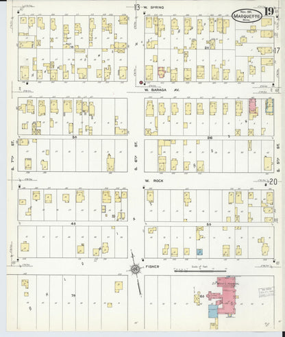 Sanborn Fire Insurance Map from Marquette, Marquette County, Michigan (1911), Sheet #0019 - Complete Map Set gallery image, historic Sanborn map, vintage wall art, Michigan Michigan