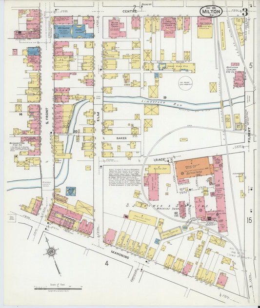 Sanborn Fire Insurance Map from Milton, Northumberland County, Pennsylvania (1918), Sheet #0003 - Historic Sanborn Fire Insurance Map Print, vintage old map wall art, antique decor, genealogy gift, Pennsylvania Pennsylvania map