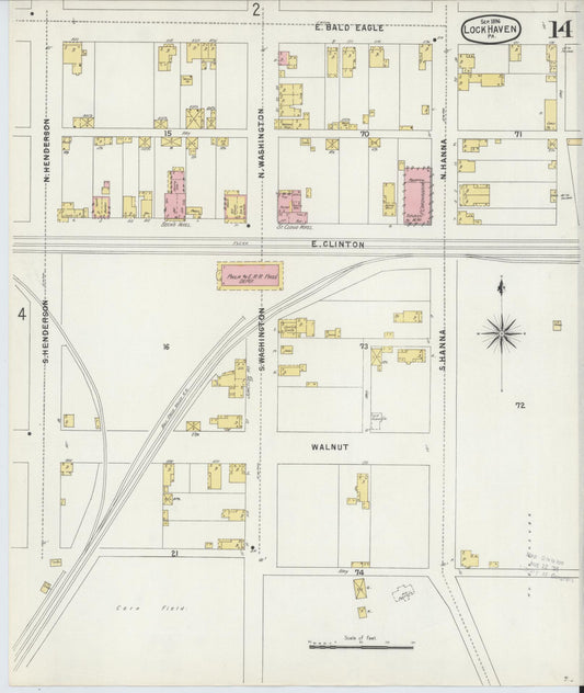 Sanborn Fire Insurance Map from Lock Haven, Clinton County, Pennsylvania (1896), Sheet #0014 - Historic Sanborn Fire Insurance Map Print, vintage old map wall art, antique decor, genealogy gift, Pennsylvania Pennsylvania map