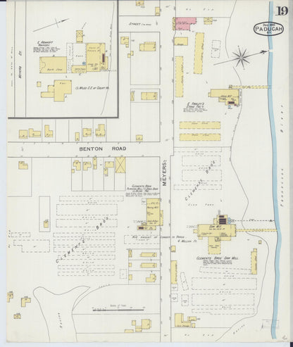 Sanborn Fire Insurance Map from Paducah, Mccraken County, Kentucky (1893), Sheet #0019 - Complete Map Set gallery image, historic Sanborn map, vintage wall art, Kentucky Kentucky