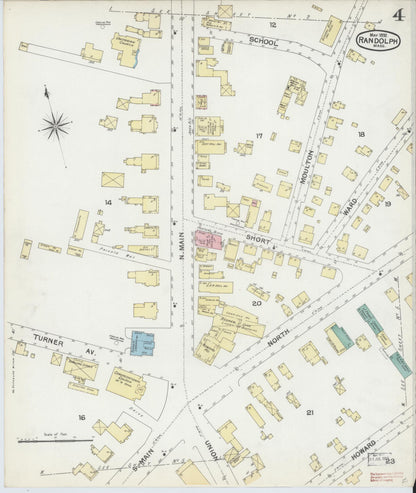 Sanborn Fire Insurance Map from Randolph, Norfolk County, Massachusetts (1892), Sheet #0004 - Complete Map Set gallery image, historic Sanborn map, vintage wall art, Massachusetts Massachusetts