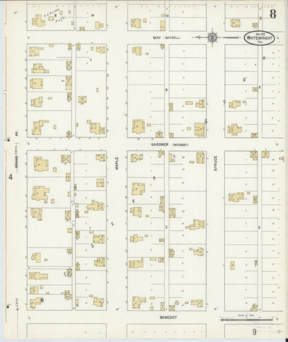 Sanborn Fire Insurance Map from Whitewright, Grayson County, Texas (1912), Sheet #0008 - Complete Map Set gallery image, historic Sanborn map, vintage wall art, Texas Texas