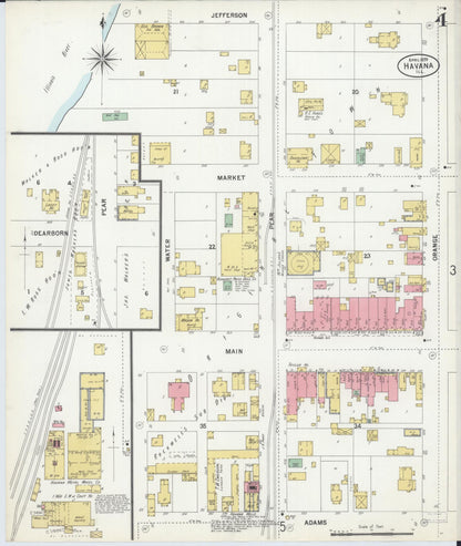 Sanborn Fire Insurance Map from Havana, Mason County, Illinois (1899), Sheet #0004 - Complete Map Set gallery image, historic Sanborn map, vintage wall art, Illinois Illinois