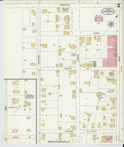 Sanborn Fire Insurance Map from Johnstown, Licking County, Ohio (1905), Sheet #0002 - Historic Sanborn Fire Insurance Map Print, vintage old map wall art, antique decor, genealogy gift, Ohio Ohio map