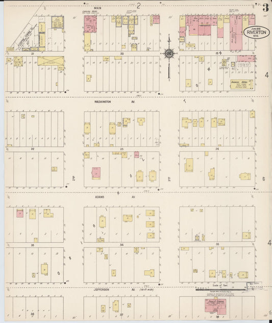 Sanborn Fire Insurance Map from Riverton, Fremont County, Wyoming (1918), Sheet #0003 - Historic Sanborn Fire Insurance Map Print, vintage old map wall art, antique decor, genealogy gift, Wyoming Wyoming map