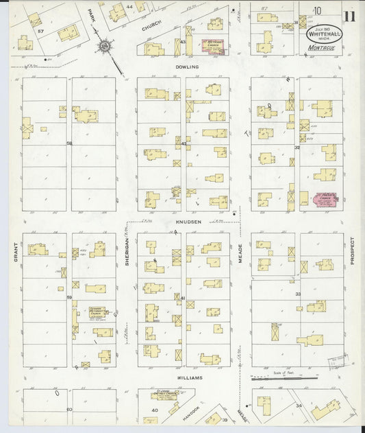 Sanborn Fire Insurance Map from Whitehall, Muskegon County, Michigan (1910), Sheet #0011 - Historic Sanborn Fire Insurance Map Print, vintage old map wall art, antique decor, genealogy gift, Michigan Michigan map