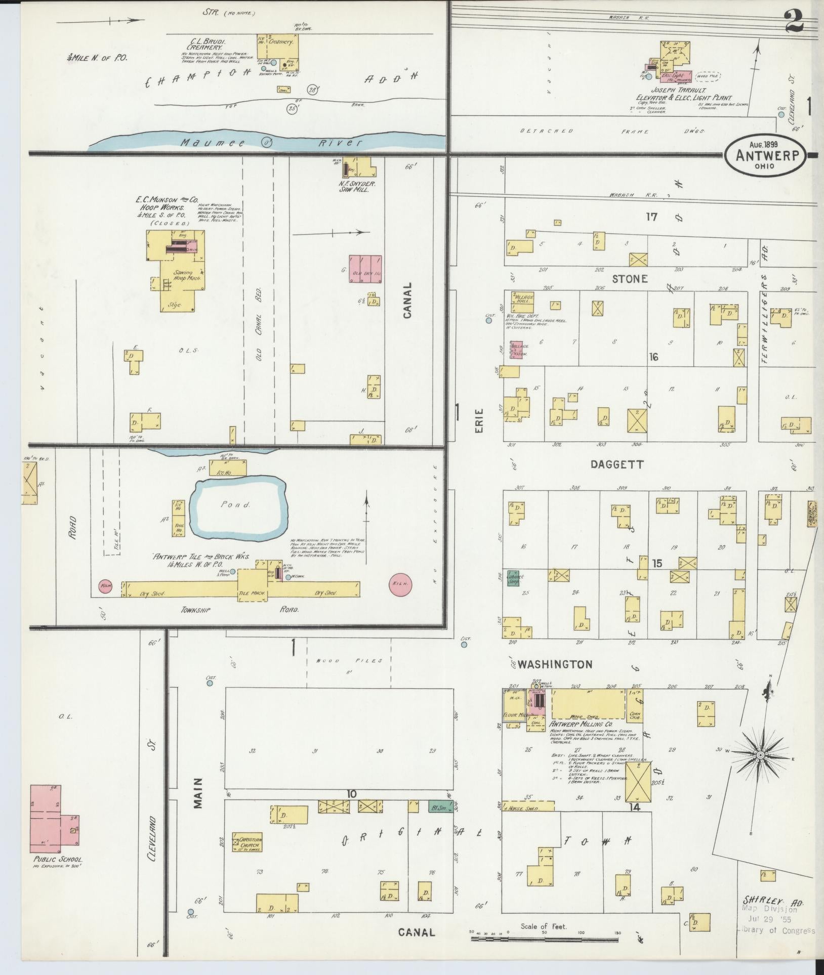 Sanborn Fire Insurance Map from Antwerp, Paulding County, Ohio (1899), Sheet #0002 - Historic Sanborn Fire Insurance Map Print, vintage old map wall art, antique decor, genealogy gift, Ohio Ohio map
