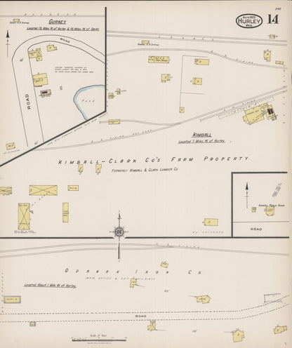 Sanborn Fire Insurance Map from Hurley, Iron County, Wisconsin (1922), Sheet #0014 - Historic Sanborn Fire Insurance Map Print, vintage old map wall art, antique decor, genealogy gift, Wisconsin Wisconsin map